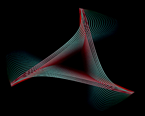 Skew kaleidoscope, multi-coloured, constant colour, fast fade